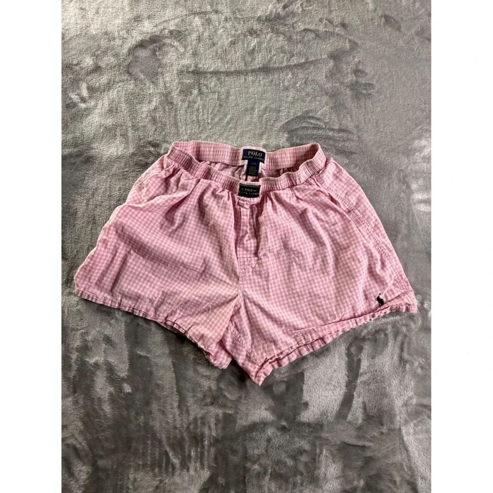 Polo Ralph Lauren Sleepwear Men's Sleep Shorts L Pink Embroidered Pony Logo